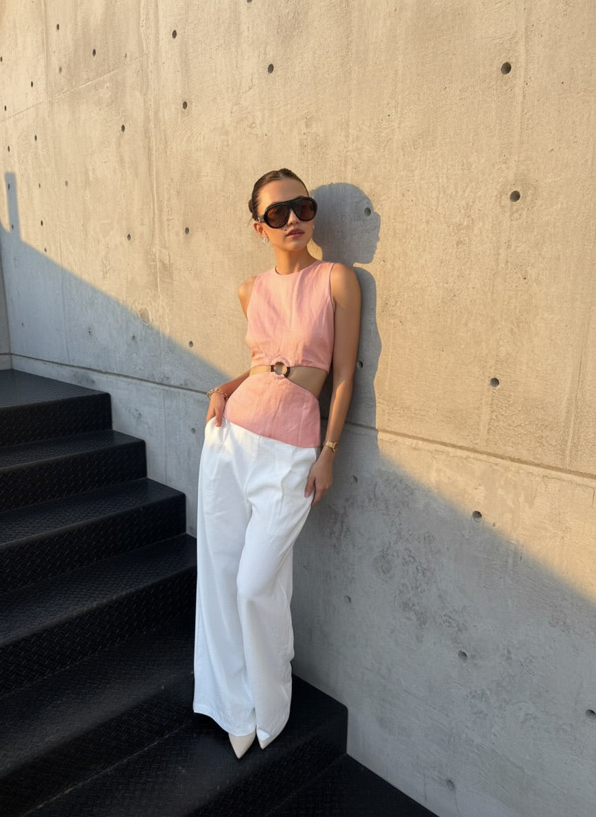 Blusa Cut-Out con Aro Soft Peach