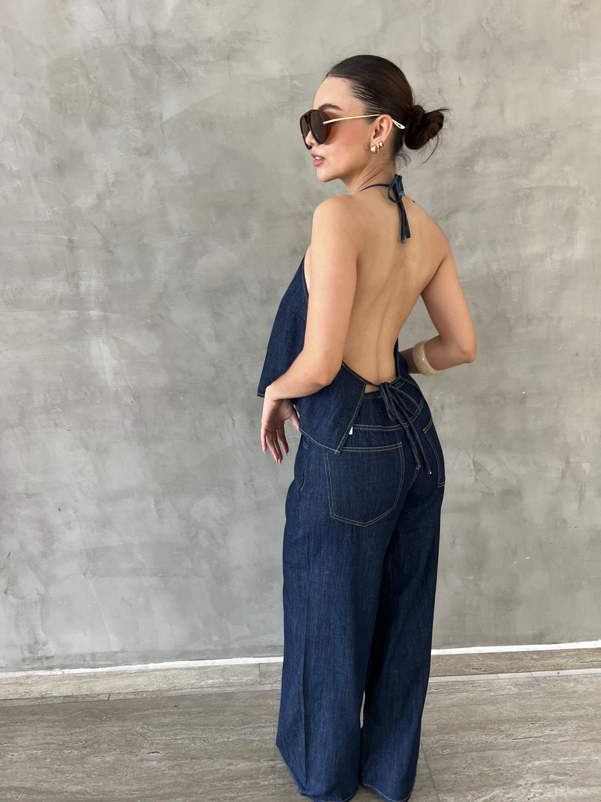 JEANS DENIM LOOSE FIT CINTURA AJUSTADA
