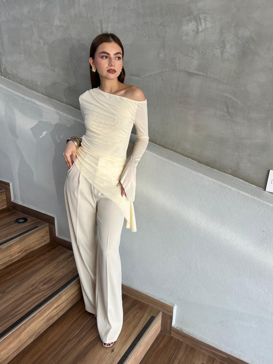 PANTALON ECRU
