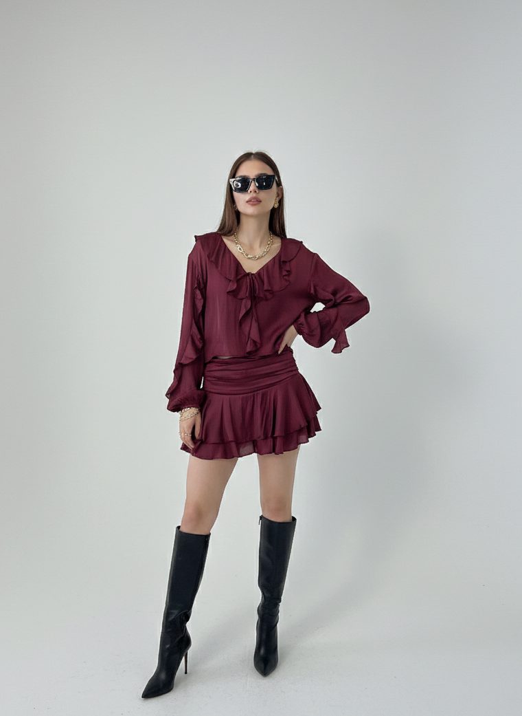 SET MINI FALDA Y BLUSA RUFFLED