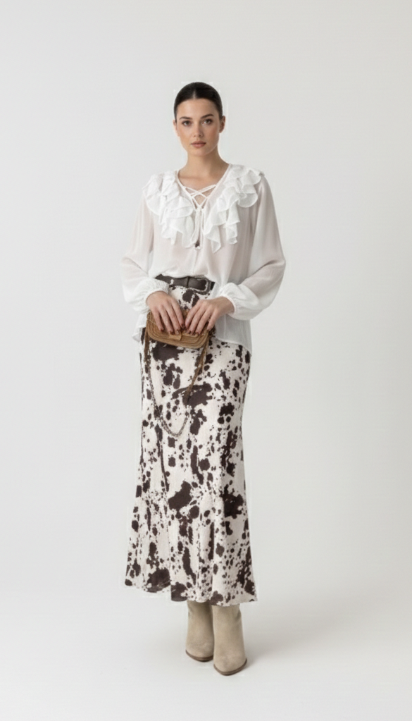 MAXI FALDA COW PRINT