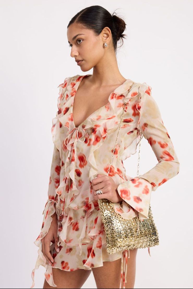 MINI FALDA ASIMETRICA FLORAL