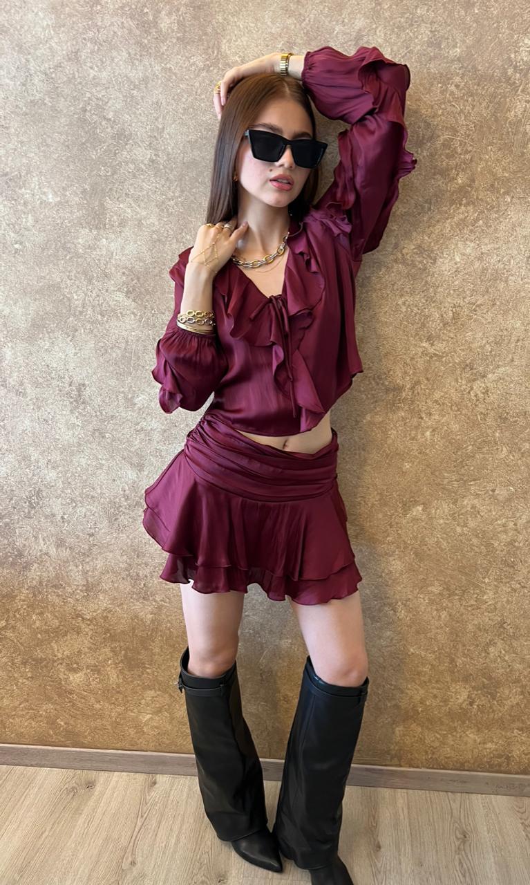 SET MINI FALDA Y BLUSA RUFFLED