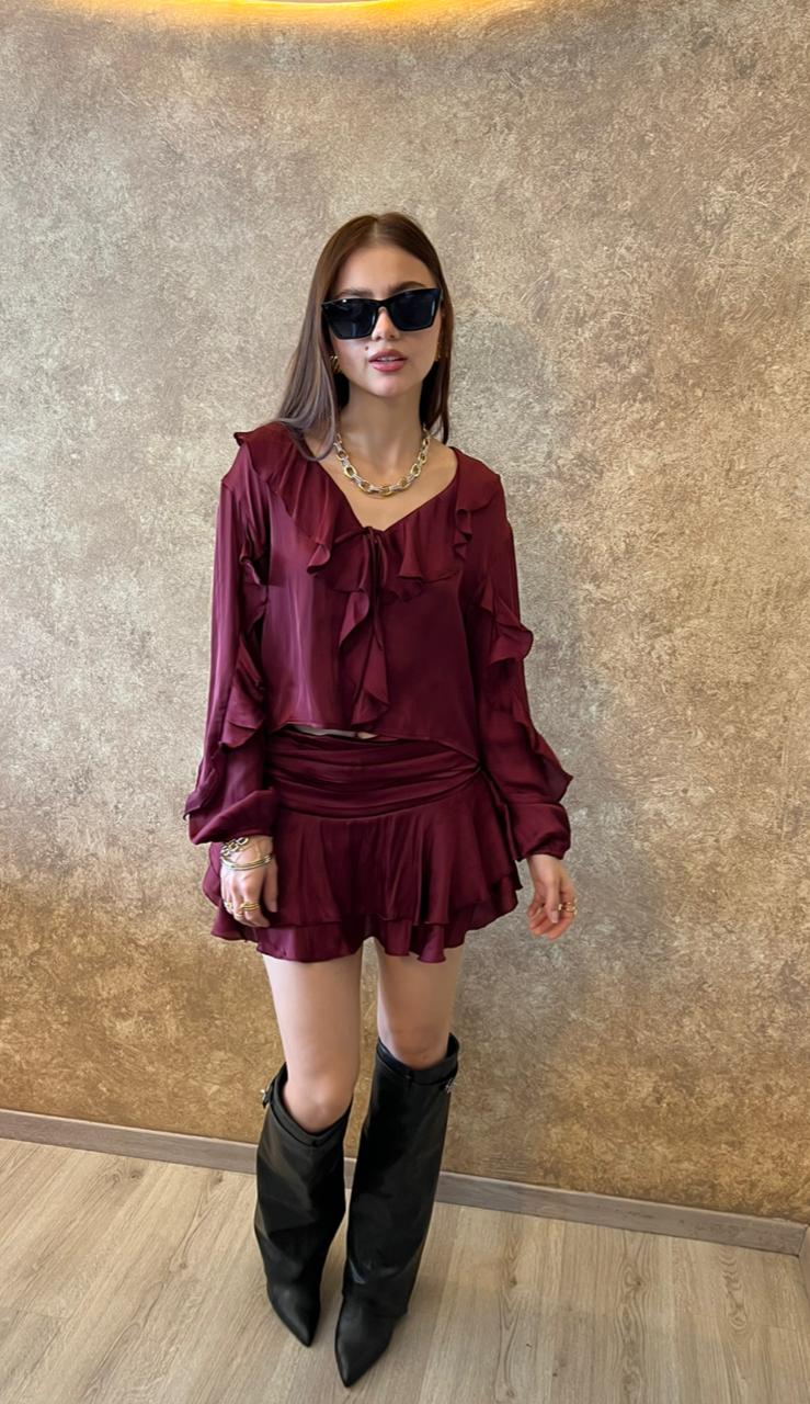 SET MINI FALDA Y BLUSA RUFFLED